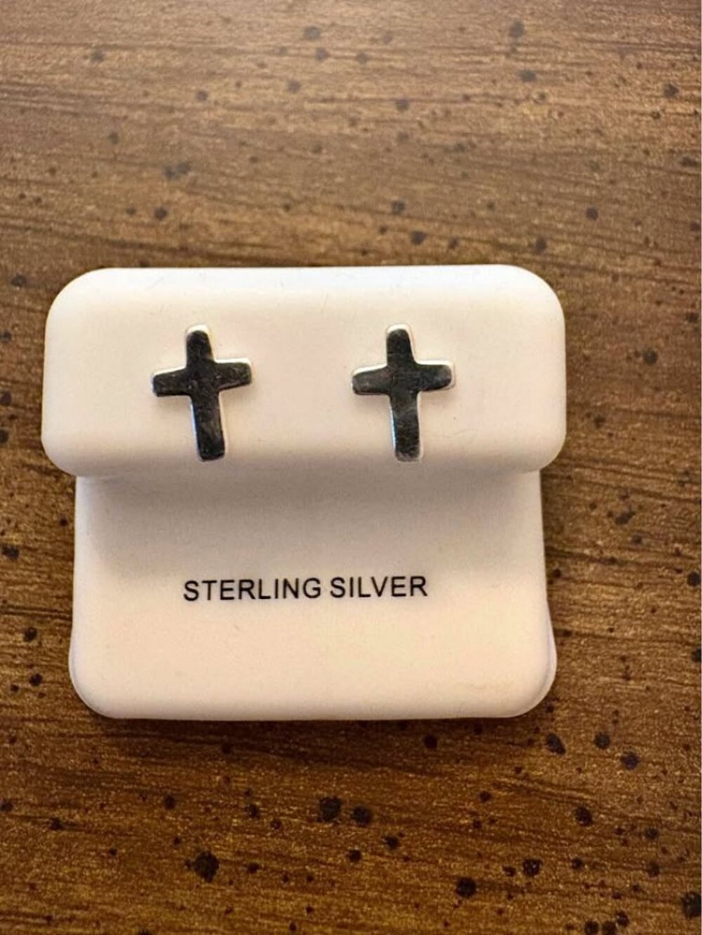 Sterling Silver Cross Stud Earrings